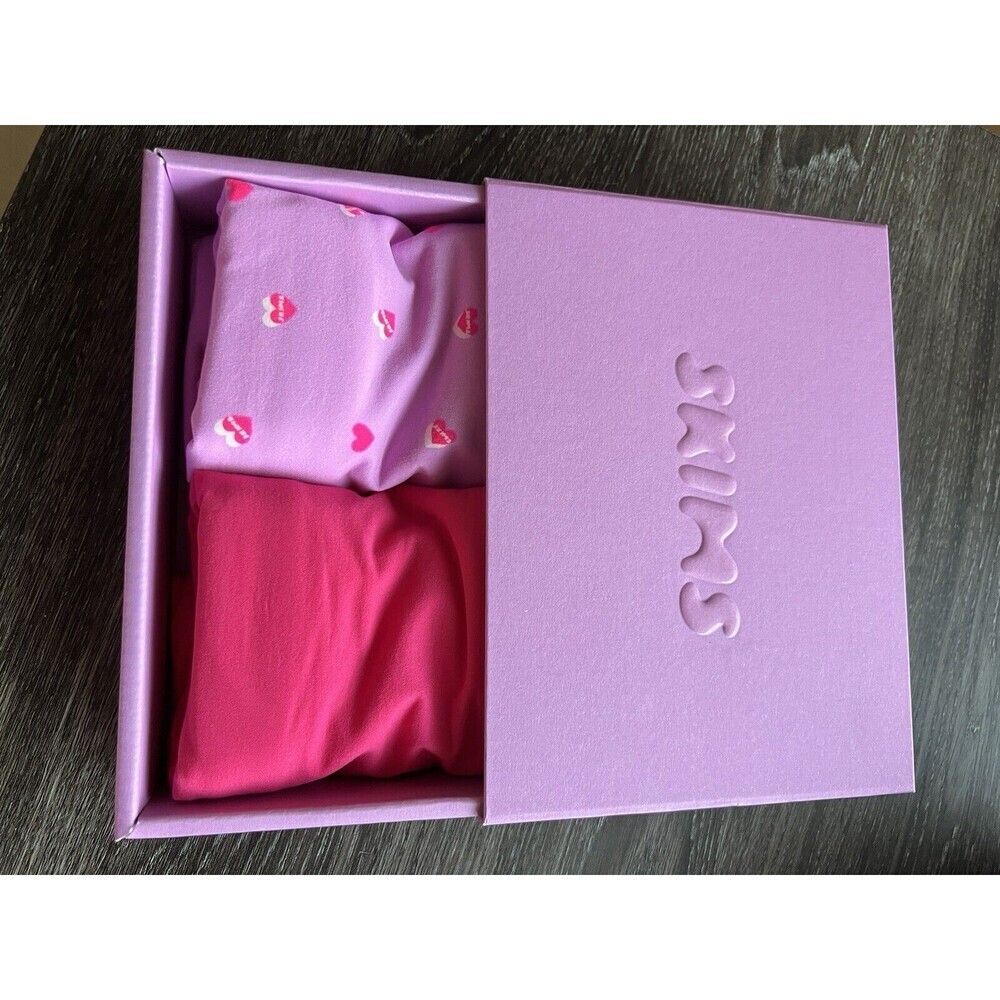 Skims Fits Everybody Bandeau 2 Pack/pc Box Set Petal Multi Large Pink Print NIB‎